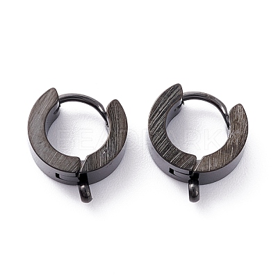 304 Stainless Steel Huggie Hoop Earrings Findings STAS-I167-01C-EB-1