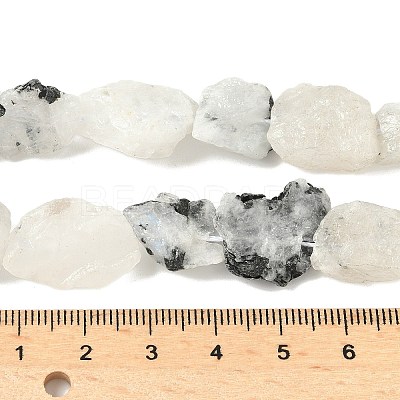 Raw Rough Natural Rainbow Moonstone Beads Strands G-M453-D03-1