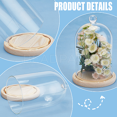 Glass Dome Cover DJEW-WH0043-36-1