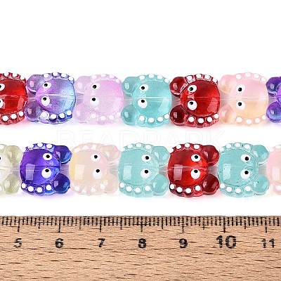 Half Baking Paint Transparent Glass Enamel Beads Strands GLAA-N061-02-1