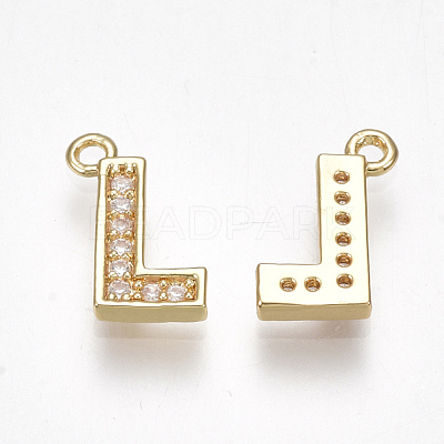 Brass Cubic Zirconia Charms KK-S348-330L-1