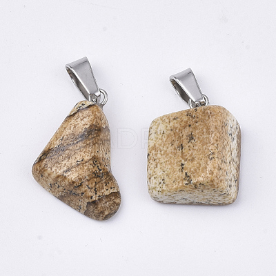 Natural Picture Jasper Pendants G-Q996-07-1