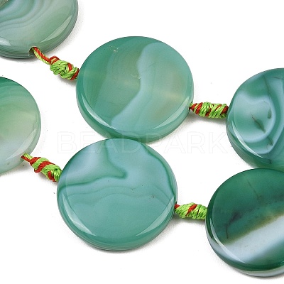 Natural Banded Agate Coin Beads Strands GG-CBAE0EB-06C-1