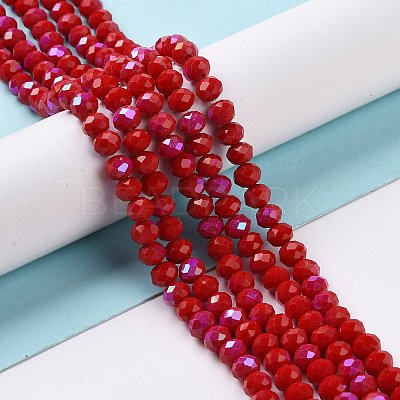 Electroplate Opaque Solid Color Glass Beads Strands EGLA-A034-P3mm-L04-1