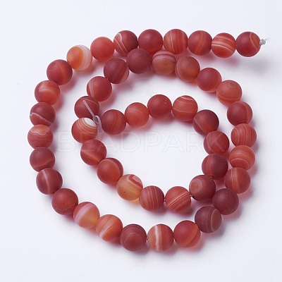 Natural Grade A Striped Agate/Banded Agate Beads Strands G-E478-02-6mm-1