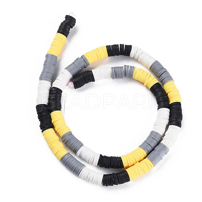 Fixed 4 Color Handmade Polymer Clay Bead Strands CLAY-S096-029B-1