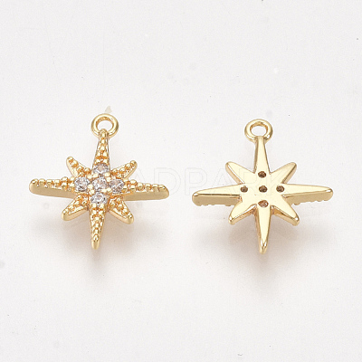 Brass Cubic Zirconia Charms KK-S350-281-1