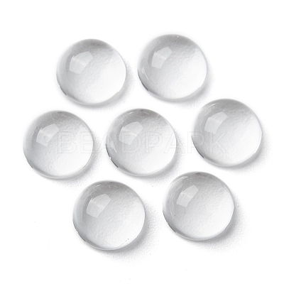 Transparent Half Round Glass Cabochons X-GGLA-R027-10mm-1