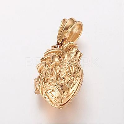 304 Stainless Steel Locket Pendants STAS-P137-19G-1