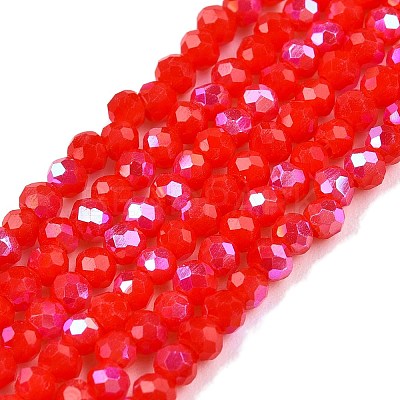 Electroplate Opaque Solid Color Glass Beads Strands EGLA-A044-P1mm-L22-1