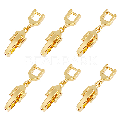 6Pcs Brass Fold Over Clasps KK-FH0007-43A-1