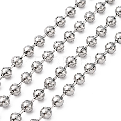 Non-Tarnish 3.28 Feet 304 Stainless Steel Ball Chains X-CHS-A002B-6.0mm-1