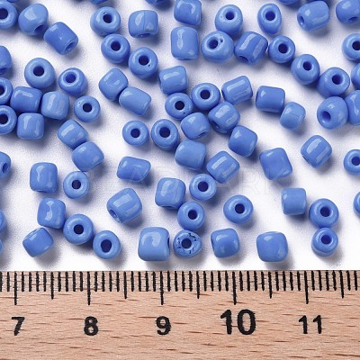 6/0 Opaque Colours Round Glass Seed Beads X-SEED-A010-4mm-43B-1