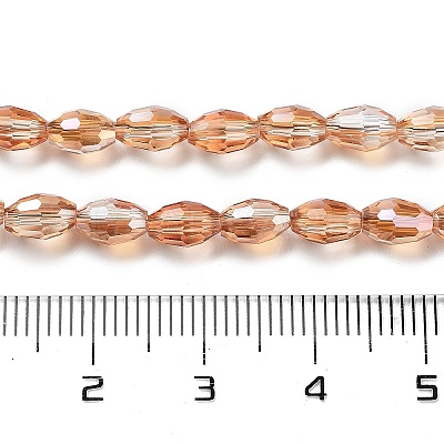 Electroplate Glass Beads Strands EGLA-J013-4X6mm-F24-1