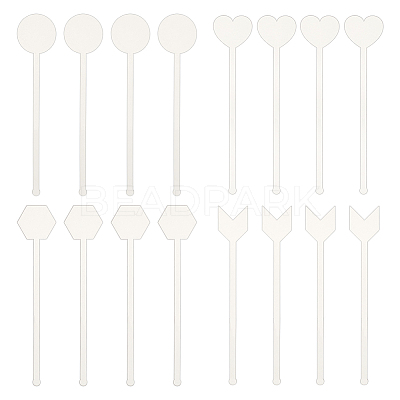 24Pcs 4 Style Transparent Acrylic Stirring Rods AJEW-FG0003-16-1
