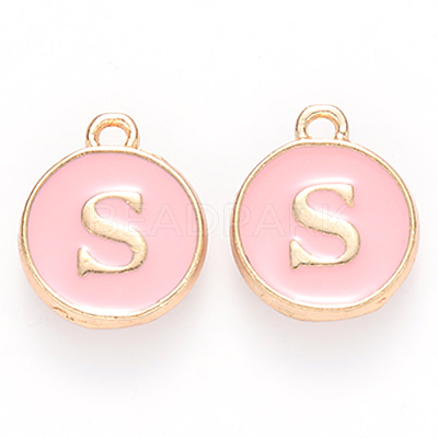 Golden Plated Alloy Enamel Charms X-ENAM-S118-07S-1