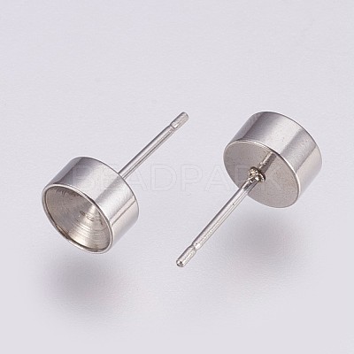 Non-Tarnish 304 Stainless Steel Stud Earring Settings STAS-I088-H-02P-1