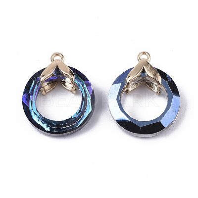Electroplate Glass Pendants EGLA-N005-001A-1