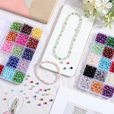 1800Pcs 30 Colors Imitation Pearl Acrylic Beads OACR-SP0001-17-1