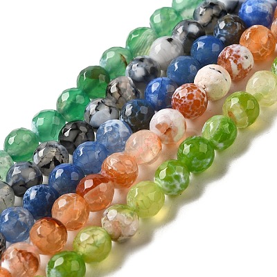 Natural Fire Crackle Agate Beads Strands G-D210-8mm-M1-1