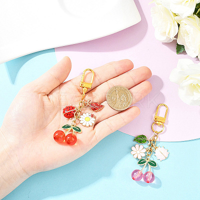 Alloy Enamel Pendant Decorations HJEW-YW00280-01-1