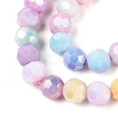 Anti-Tarnish Electroplate Glass Beads Strands EGLA-T021-8mm-15-14-1