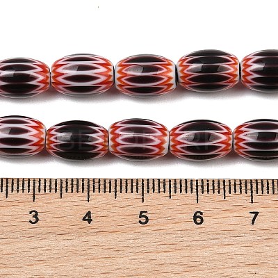 Handmade Millefiori Glass Oval Bead Strands LK-Z001-01B-10-1