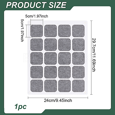 20 Grids Rectangle Felt Wall Mounted Brooch Organizer Display Stands ODIS-WH0038-97-1