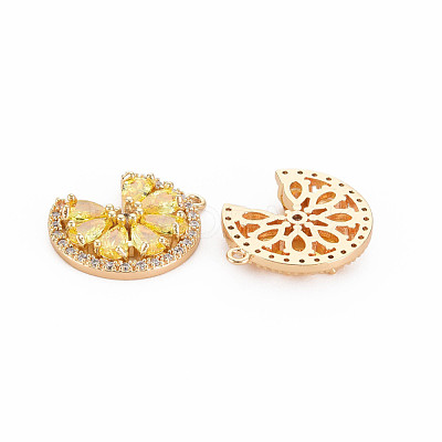 Brass Micro Pave Cubic Zirconia Charms KK-S364-269B-1