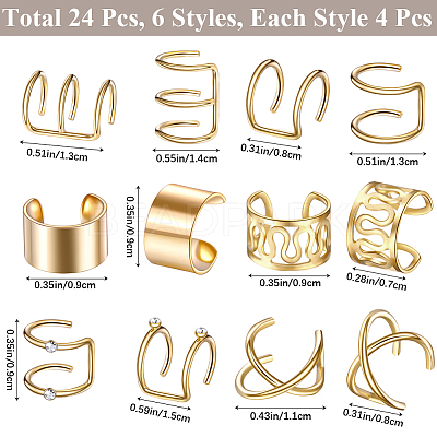 6Pcs 6 Styles Alloy Rhinestone Hair Accessories EJEW-WH20005-003G-1