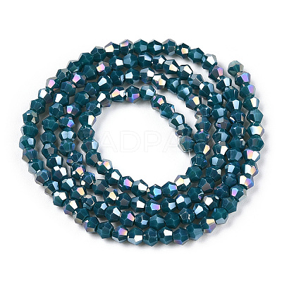 Opaque Solid Color Electroplate Glass Beads Strands X-EGLA-A039-P2mm-B18-1