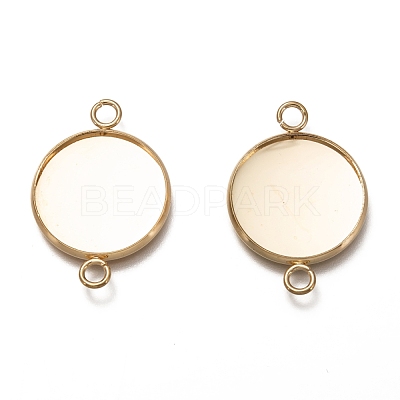 304 Stainless Steel Cabochon Connector Settings STAS-H130-23E-G-1