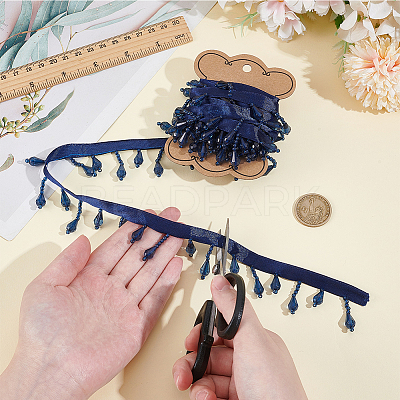 3 Yards Polyester Acrylic Beaded Trim OCOR-OC0001-88A-1