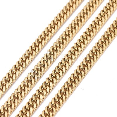 3.28 Feet Ion Plating(IP) 304 Stainless Steel Diamond Cut Curb Chains X-CHS-F013-02G-1