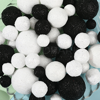 160Pcs 10 Styles Glitter Craft Foam Balls DIY-SP0005-57-1