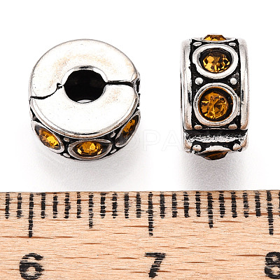 Brass Rhinestone European Clasps LS-KK-N291-01AS-09-1