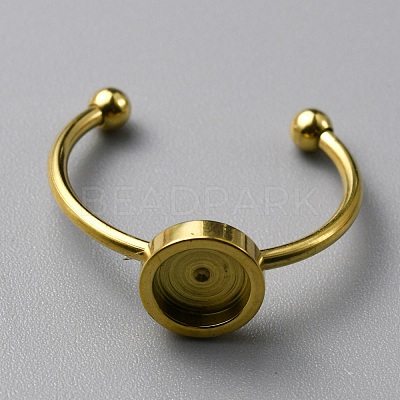 304 Stainless Steel Cuff Ring Components FIND-WH0129-74B-G-1
