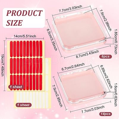 20Pcs Transparent Plastic Nail Art Tool Storage Box CON-BC0007-03B-1