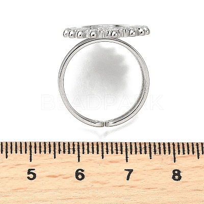 Tarnish Resistant 304 Stainless Steel Cuff Ring Findings PW-WG41752-02-1