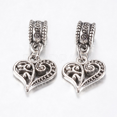 Tibetan Style Alloy European Dangle Charms MPDL-J041-14AS-1