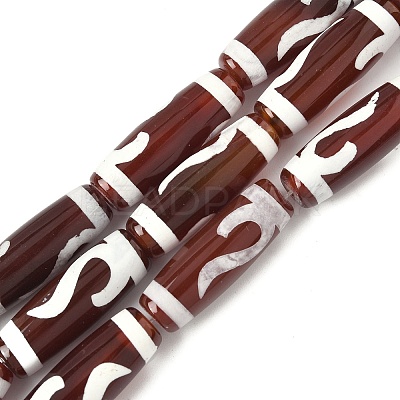 Rice Shape Tibetan Style dZi Beads Strands G-A269-A05-01-1