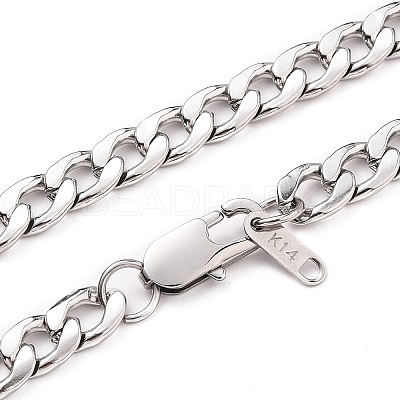 Non-Tarnish Men's 304 Stainless Steel Cuban Link Chain Necklaces NJEW-JN03170-01-1