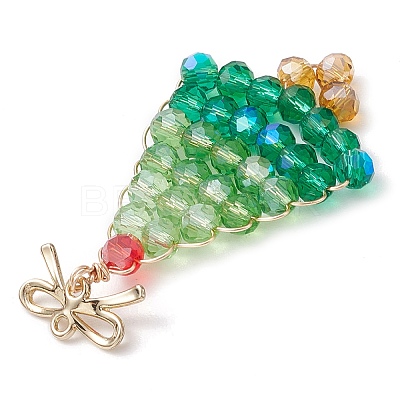 Golden Glass & Alloy Pendants PALLOY-JF02987-1
