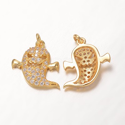 Halloween Brass Cubic Zirconia Pendants ZIRC-K026-02G-NR-1