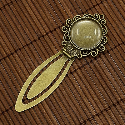 20mm Clear Domed Glass Cabochon Cover for Antique Bronze DIY Alloy Portrait Bookmark Making DIY-X0125-AB-NR-1