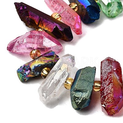 Electroplated Natural Quartz Crystal Beads Strands X-G-F800-F09-1