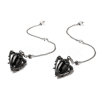 Natural Obsidian Triangle Dowsing Pendulum Pendants G-G022-01AS-07-1