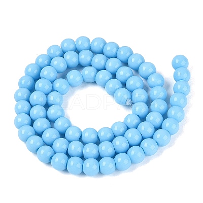 Opaque Solid Color Glass Beads Strands GLAA-T032-P6mm-22-1