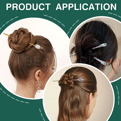2Pcs Brass Hair Sticks OHAR-PH00009-1