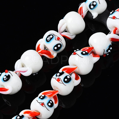Handmade Bumpy Lampwork Beads Strands LAMP-Q031-014-1